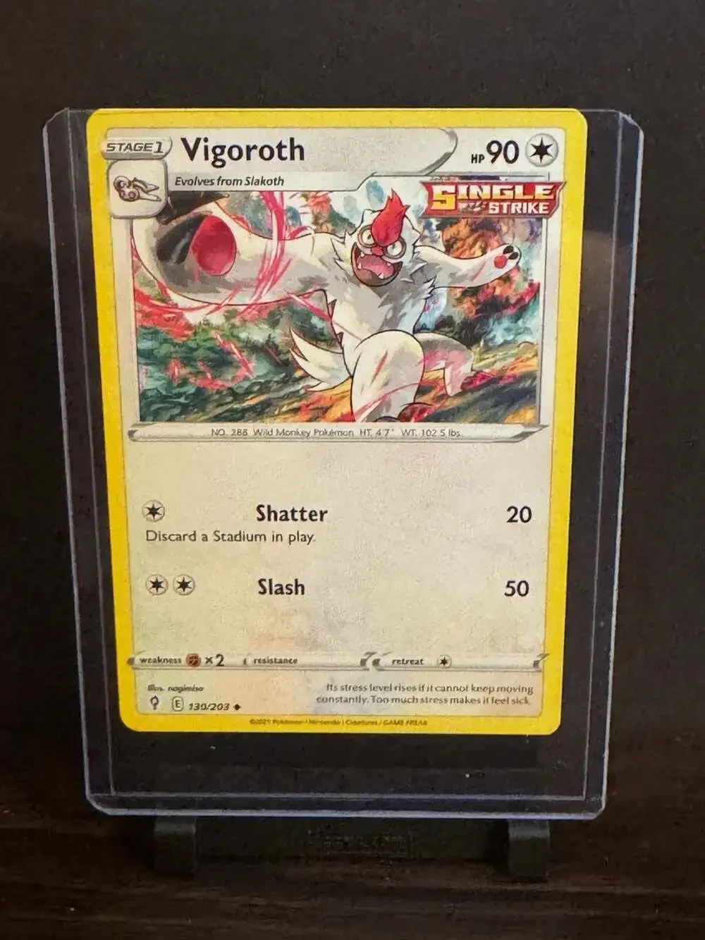 Vigoroth 130/203 Single Strike Uncommon Pokemon Trading Card - Evolving Skies